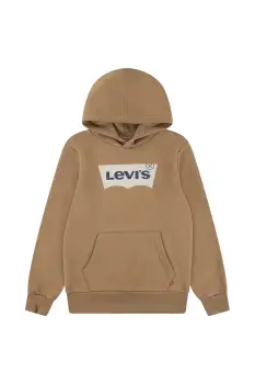 Levi's bluza copii BATWING SCREENPRINT HOODIE culoarea maro, cu gluga, cu imprimeu, 8E8778 imagine