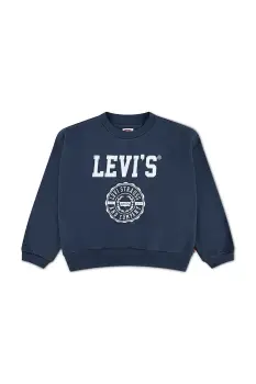 Levi's bluza copii COLLEGIATE CREW culoarea bleumarin, cu imprimeu, 3EN514 imagine
