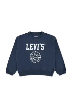 Levi's bluza copii COLLEGIATE CREW culoarea bleumarin, cu imprimeu, 4EN514 imagine