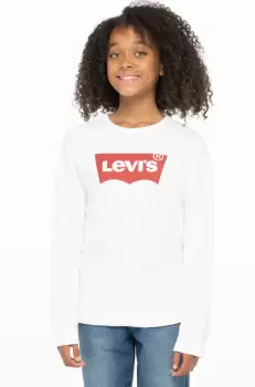Levi's Bluza copii culoarea alb, cu imprimeu imagine