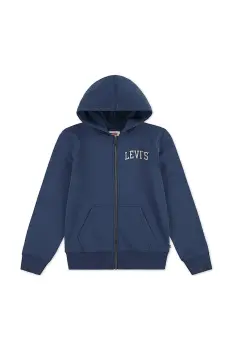 Levi's bluza copii LEGENDARY FULL ZIP HOODIE culoarea bleumarin, cu gluga, cu imprimeu, 8EN722 imagine
