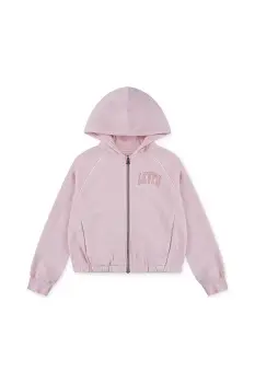 Levi's bluza copii MEET AND GREET FULL ZIP HO culoarea roz, cu gluga, cu imprimeu, 4EN479 imagine