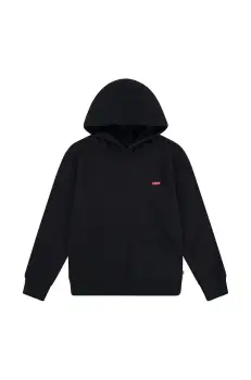Levi's bluza copii MINI BATWING HOODIE culoarea negru, cu gluga, neted, 9EL452 imagine