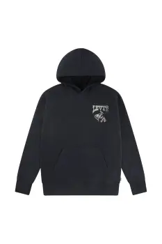 Levi's bluza copii RODEO READY HOODIE culoarea negru, cu gluga, cu imprimeu, 9EN965 imagine