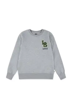 Levi's bluza copii STREAMLINE MONOGRAM CREWNE culoarea gri, cu imprimeu, 9EP034 imagine