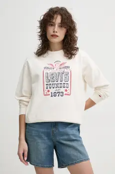 Levi's bluza femei, culoarea alb, cu imprimeu imagine
