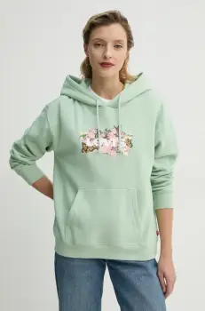 Levi's bluza femei, culoarea verde, cu gluga, cu imprimeu, A8801 imagine
