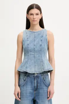 Levi's bluza pentru femei, din denim PEPLUM SEAMED DENIM imagine