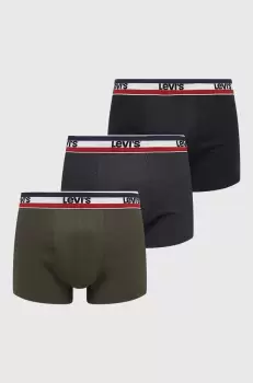 Levi's boxeri 3-pack barbati, culoarea verde imagine