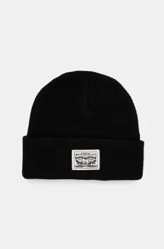 Levi's caciula din bumbac culoarea negru, bumbac, din tricot gros, 000J4-0003 imagine