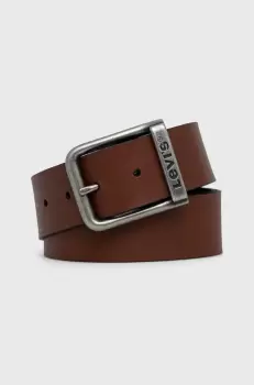 Levi's Curea de piele barbati, culoarea maro imagine