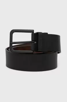 Levi's Curea de piele cu doua fete barbati, culoarea negru imagine