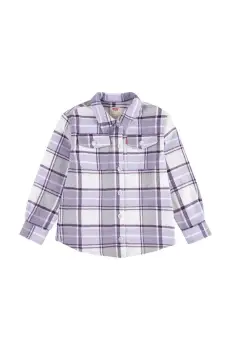 Levi's geaca copii OVERSIZED PLAID SHACKET culoarea violet, 4EL410 imagine
