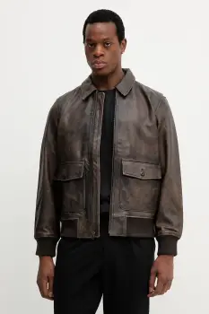 Levi's geaca de piele culoarea maro, de tranzitie, 003AU imagine