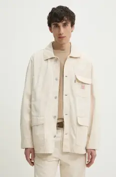 Levi's geaca din denim barbati, culoarea bej, de tranzitie, oversize, A0744 imagine