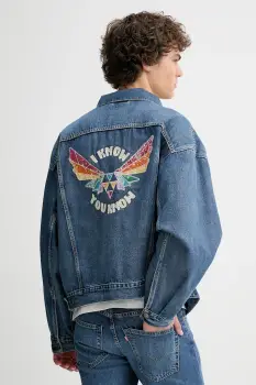 Levi's geaca din denim PRIDE ONE FAMILY TRUCKER de tranzitie, 002FF imagine