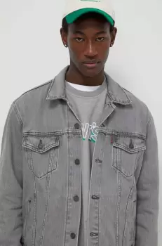 Levi's geaca jeans barbati, culoarea gri, de tranzitie imagine