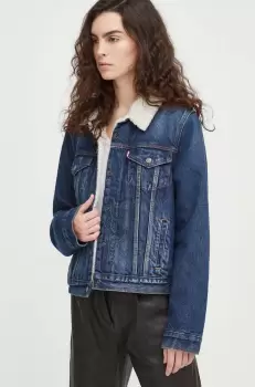 Levi's geaca jeans femei, culoarea albastru marin, de tranzitie imagine
