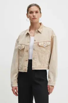 Levi's geaca jeans femei, culoarea bej, de tranzitie, A9155 imagine