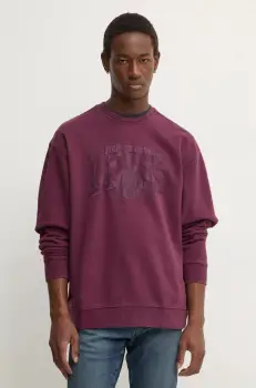 Levi's hanorac de bumbac barbati, culoarea violet, cu imprimeu imagine