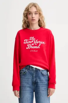 Levi's hanorac de bumbac culoarea rosu, cu imprimeu, 0002L imagine