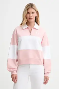 Levi's hanorac de bumbac culoarea roz, cu imprimeu, 003QM imagine