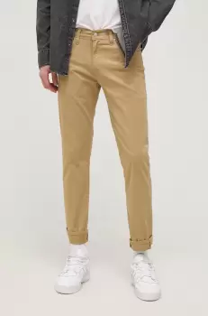 Levi's pantaloni 511 barbati, culoarea bej, mulata imagine