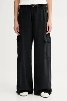 Levi's pantaloni BAGGY DAD CARGO culoarea negru, lat, high waist, 003IN imagine