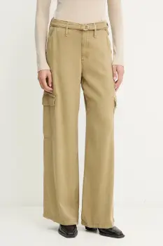 Levi's pantaloni BAGGY DAD CARGO culoarea verde, lat, medium waist, 003IN.0005 imagine