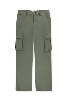 Levi's pantaloni copii 578 BAGGY FIT CARGO PANTS culoarea verde, uni, 9EN809 imagine