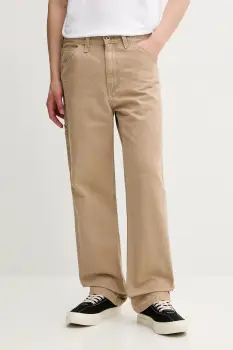 Levi's pantaloni de bumbac culoarea bej, drept, 55849 imagine