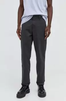 Levi's pantaloni de bumbac culoarea gri, drept imagine