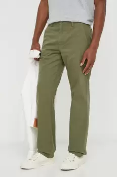 Levi's pantaloni de bumbac culoarea verde, drept imagine
