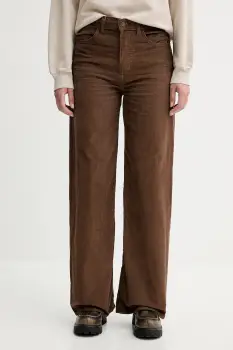 Levi's pantaloni de catifea cord RIBCAGE WL BRAIDED culoarea maro, lat, high waist, 001US imagine