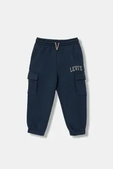 Levi's pantaloni de trening pentru copii CARGO JOGGER culoarea bleumarin, cu imprimeu, 8EN651 imagine