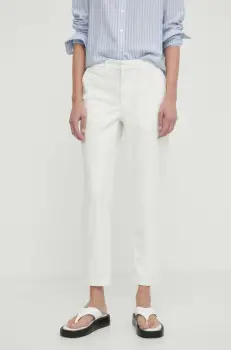 Levi's pantaloni femei, culoarea bej, mulata, high waist imagine