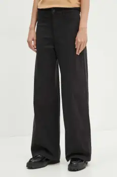 Levi's pantaloni femei, culoarea negru, lat, high waist, A8697 imagine