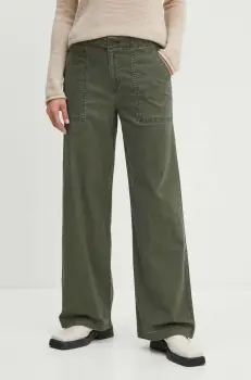Levi's pantaloni femei, culoarea verde, lat, high waist, SURPLUS STRAIGHT imagine