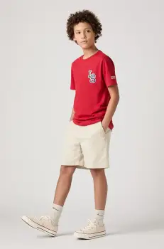 Levi's pantaloni scurti copii XX AUTHENTIC CHINO SHORTS culoarea bej, talie reglabila, 9EM375 imagine