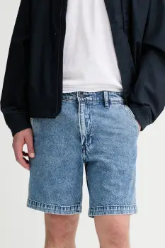 Levi's pantaloni scurti din bumbac culoarea alb imagine