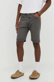 Levi's pantaloni scurti din bumbac culoarea gri imagine