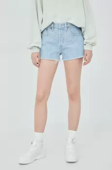 Levi's pantaloni scurti jeans 501 Original femei, modelator, high waist imagine