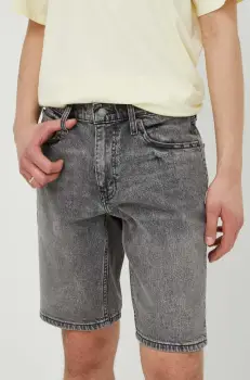 Levi's pantaloni scurti jeans barbati, culoarea gri imagine