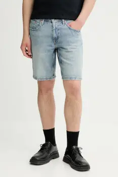 Levi's pantaloni scurti jeans culoarea gri imagine