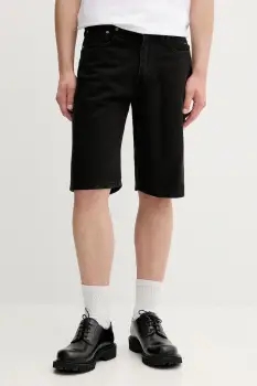 Levi's pantaloni scurti jeans culoarea negru, 39434 imagine