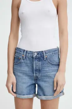 Levi's pantaloni scurti jeans femei, neted, high waist imagine