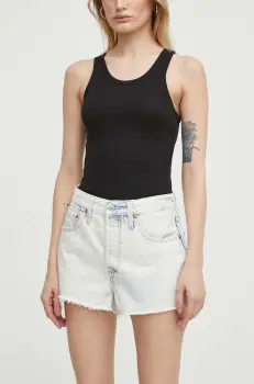 Levi's pantaloni scurti jeans femei, neted, high waist imagine
