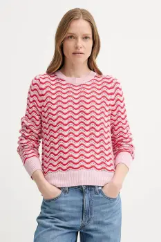 Levi's pulover de bumbac FLORENCE PNTLLE SWEATER culoarea roz, light, 0012O imagine