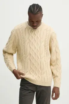 Levi's pulover din amestec de lana barbati, culoarea bej, calduros, A0708 imagine