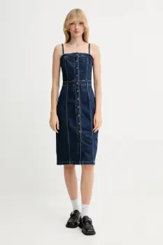Levi's rochie jeans culoarea albastru marin, mini, drept, 0002S imagine